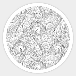 Floral Pattern in Paisley Garden Indian Style Sticker